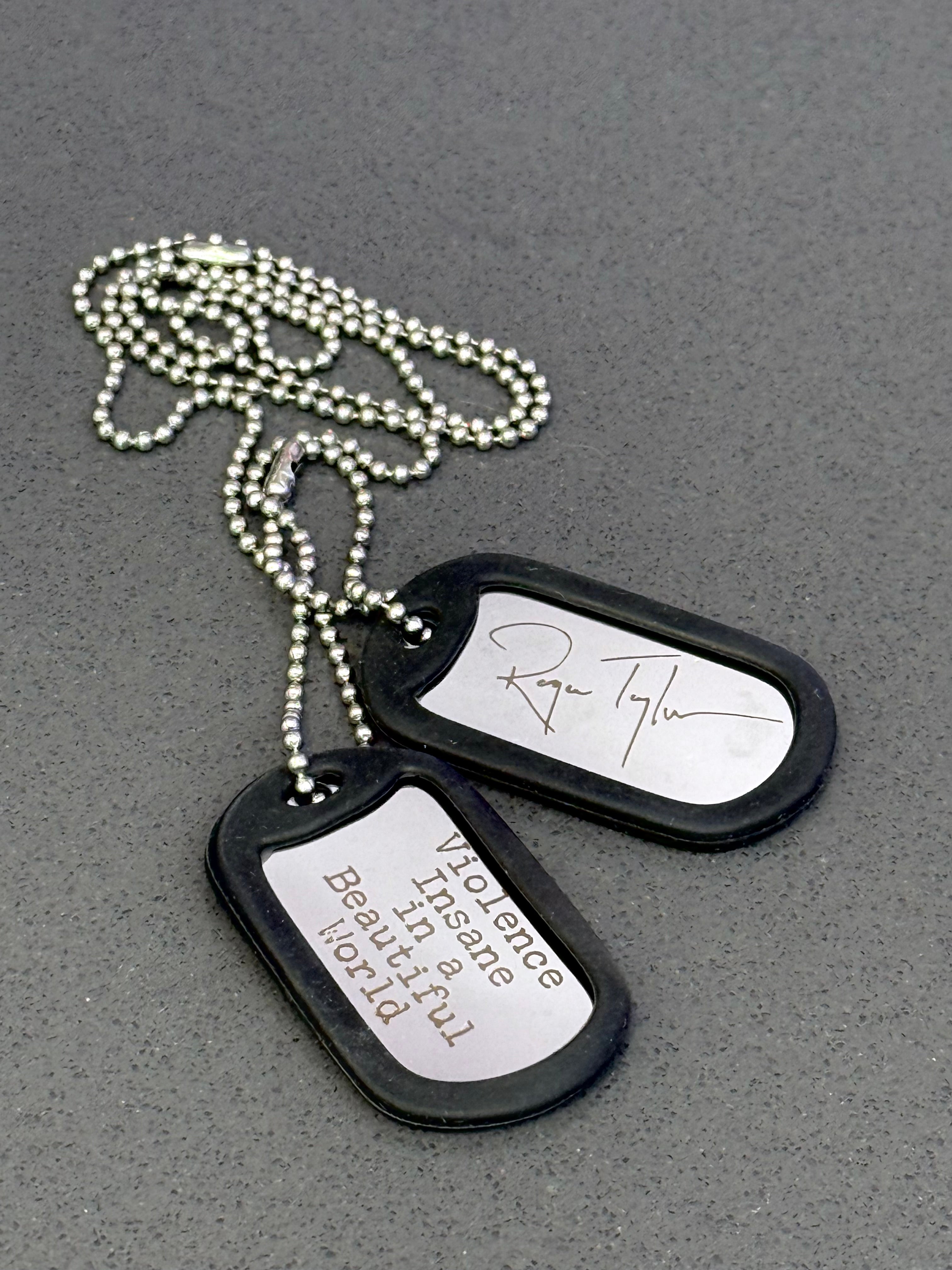 Taylored | Violence Insane in a Beautiful World | Dog Tag Necklace
